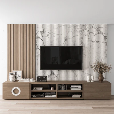 TV Wall Stone and Wood - Set 16 — View 1