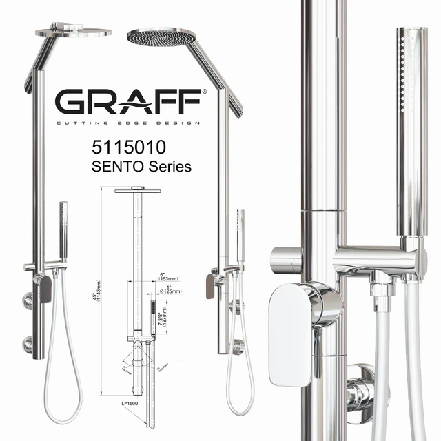 Graff Душевой гарнитур 5115010 SENTO Series — Скачать