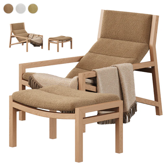 Jardan Lake Armchair with ottoman — Descargar
