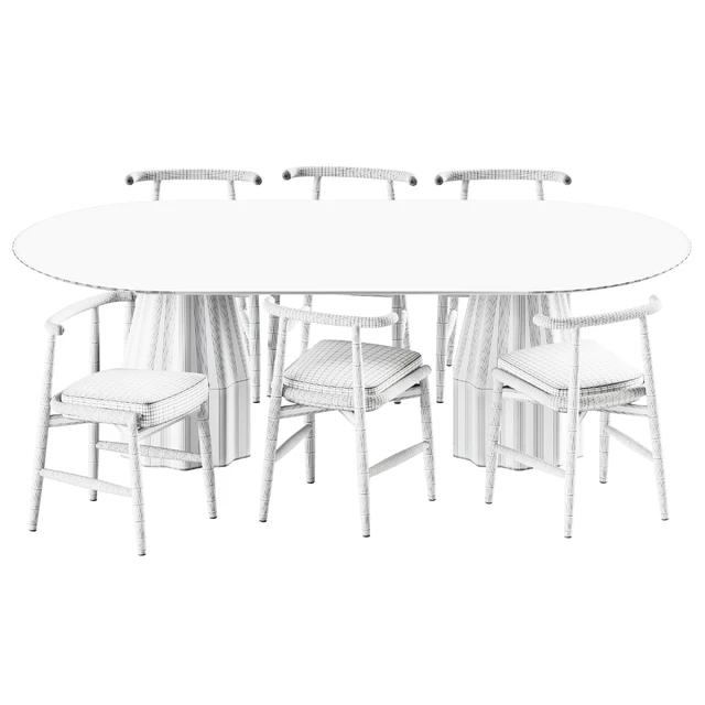 Wooden Burin Table by Viccarbe and Chair Emilia by Meridiani — Descargar