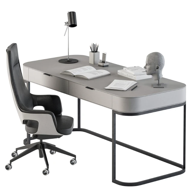 Gray and Black Writing Desk - Office Set 180 — Descargar