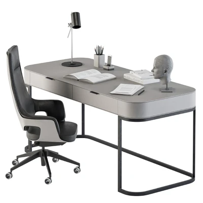 Gray and Black Writing Desk - Office Set 180 — Ver 1