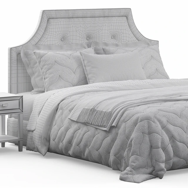 Arched Tufted Headboard Bed — Descargar