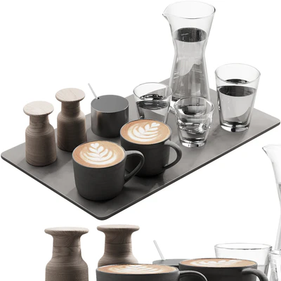 134 eat and drinks decor set 04 coffee and water 04 — Вид 1