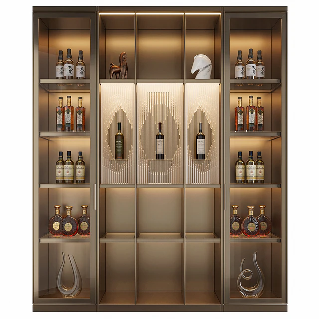 Wine Cabinet With Glasses & Decoration 017 — Скачать