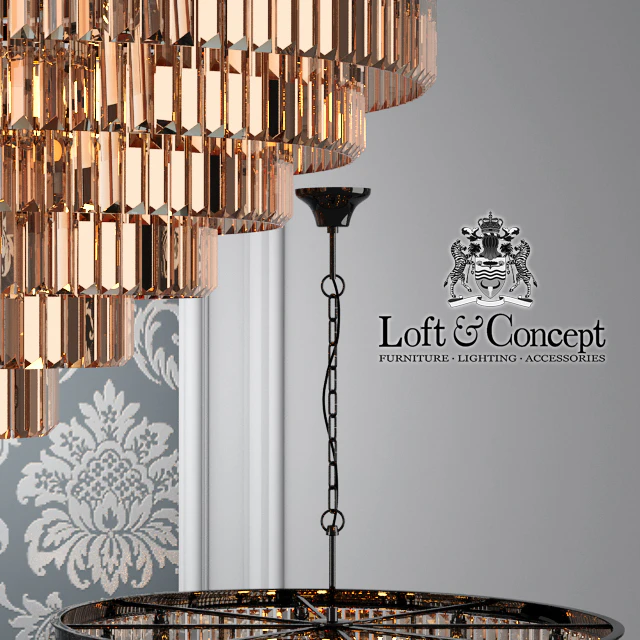 Люстра RH 1920s Odeon Smoke Glass Fringe Chandelier - 7 rings — Скачать