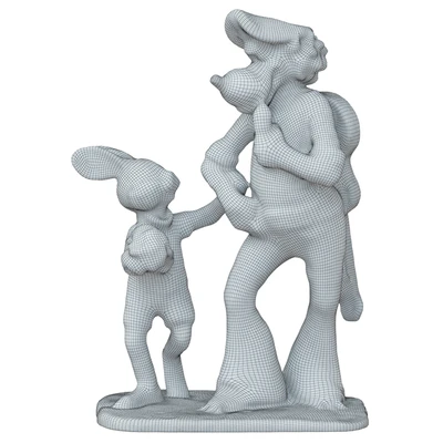 Sculpture of the characters Wolf and the Hare — Ver 2
