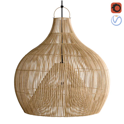 Fishtrap dome bamboo wicker natural lamp — Вид 1