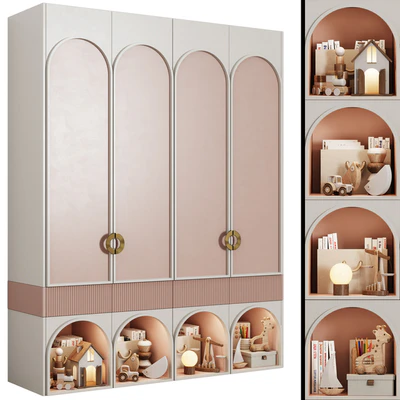 Children's modular wardrobe in neoclassical style 10 — Ver 3