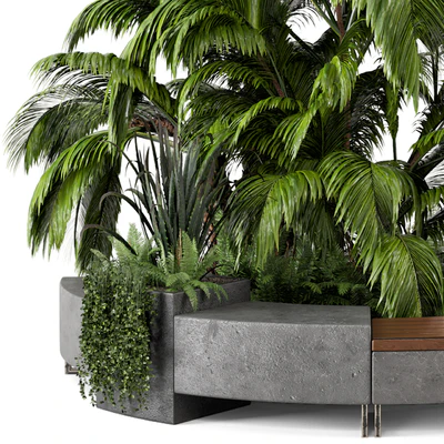 Outdoor Garden set bush and Tree - Garden Set 158 — Ver 5