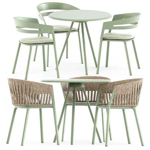 Zebra Round table and Ria Dining armchair by Fast — Descargar