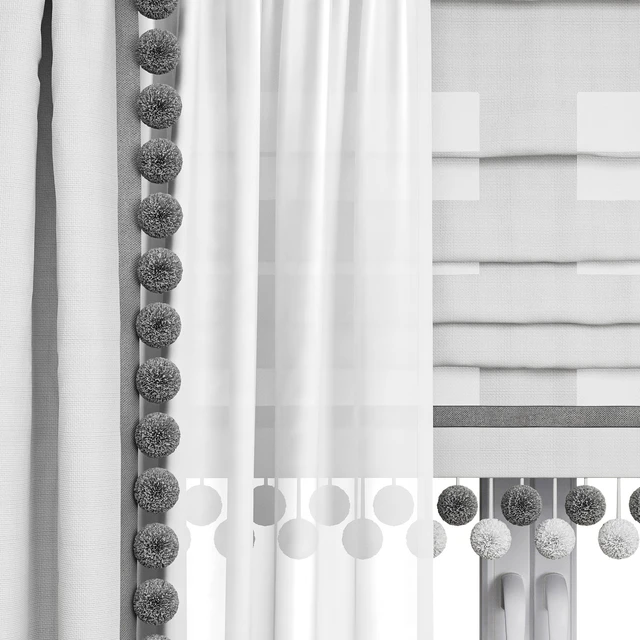 Curtain 76/ шторы с помпонами — Скачать