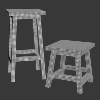 Деревянный барный стул с табуреткой / Wooden Bar stool — Вид 5