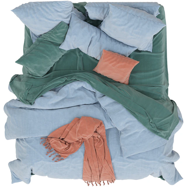 Adairs Vintage Washed Linen Dusty Blue Quilt Cover — Скачать