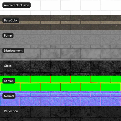 running split face concrete block wall texture red — View 3