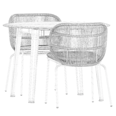 Kodo dining chairs by Vincent Sheppard and Ginepro round Outdoor table by bebitalia — Ver 3