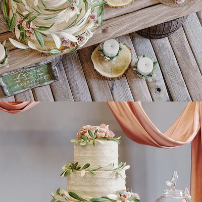 Rustic wedding style sweet table — Ver 2