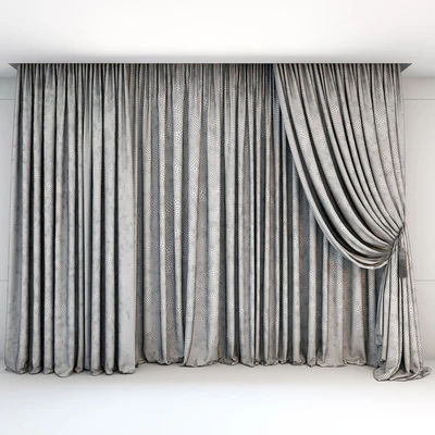 Curtains and tulle in the floor straight and with a pick-brush in a classic style — Ver 2