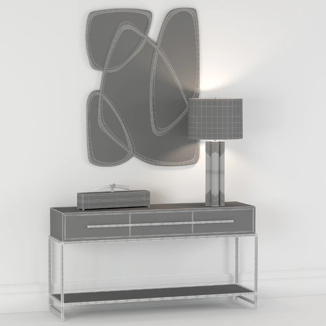 Консоль Midnight Console Table  и лампа Brass and Glass Table Lamp  John Richard — Скачать