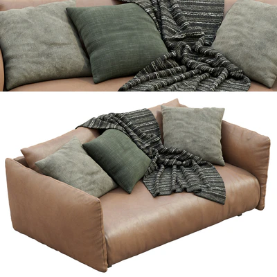 Meridiani Leather Sofa SCOTT — View 6