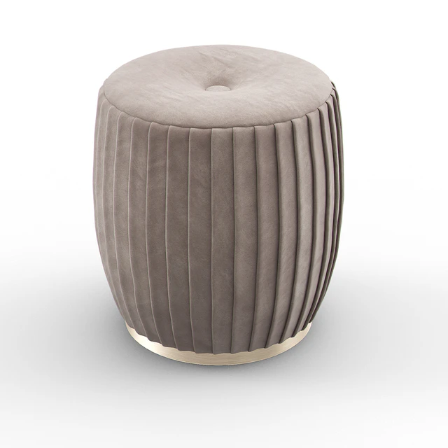 BELLA Beige Velvet Ottoman — Descargar