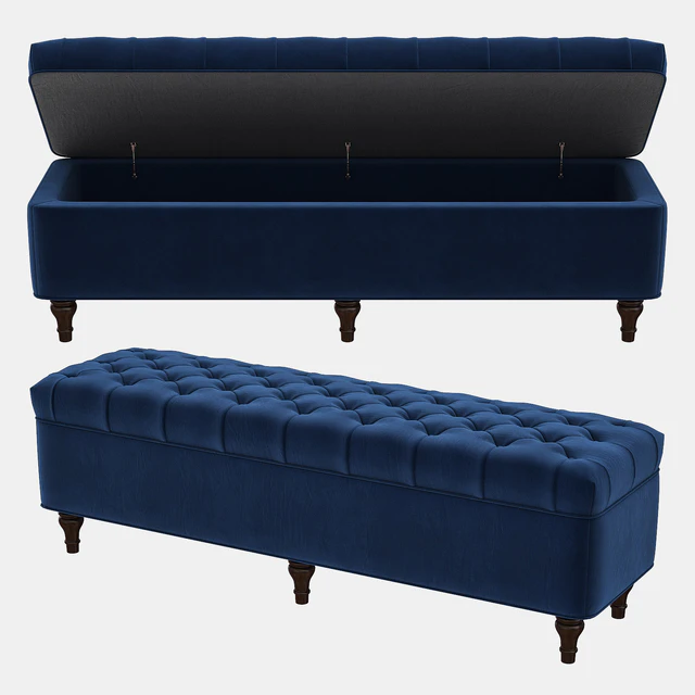 LORRAINE Tufted Storage Bench — Descargar