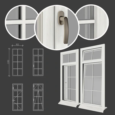 Plastic windows under a tree, type 06 part 01 set 04 — Ver 2