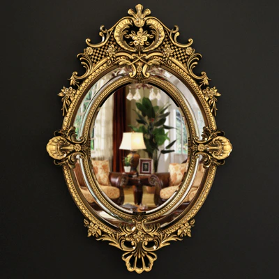 19th Century French Louis XV Fine Gilt Carved Oval Mirror — Вид 1