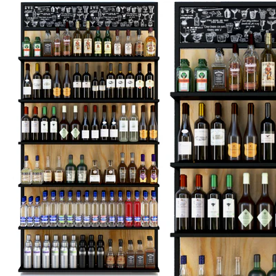 Showcase with alcohol in a supermarket 4. Wine — Ver 1