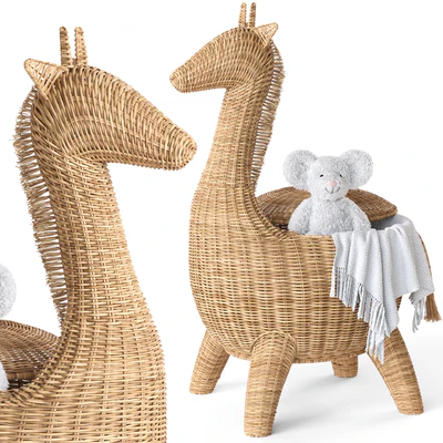 RATTAN ANIMAL BASKET GIRAFFE Restoration Hardware — Ver 5