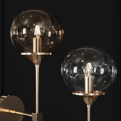 Retro Long Pole Brass Contemporary Wall Sconce — Ver 4