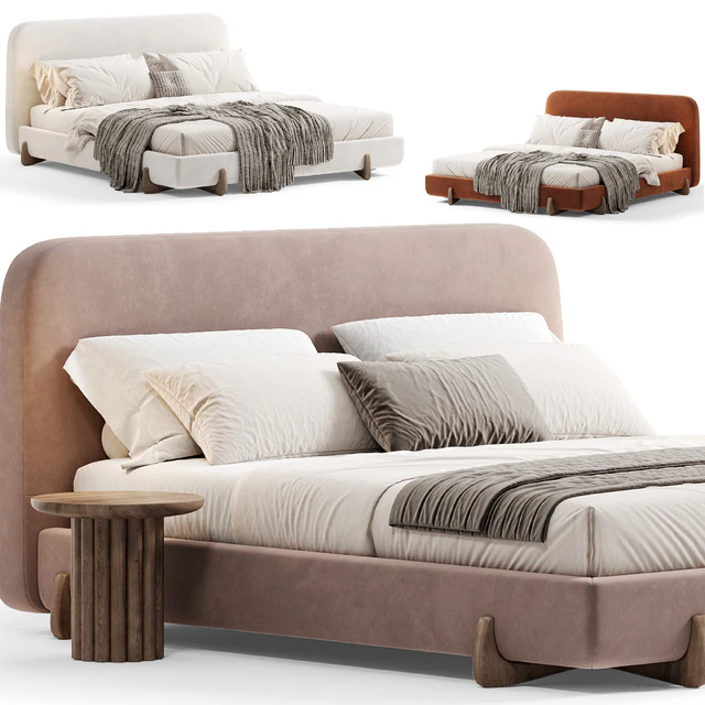 Stivale Light Brown Velvet Queen Bed By CB2 — Descargar