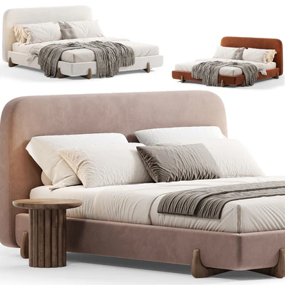 Stivale Light Brown Velvet Queen Bed By CB2 — Ver 4