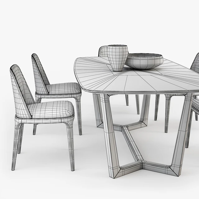 Poliform Grace chair Concorde table set3 — Descargar