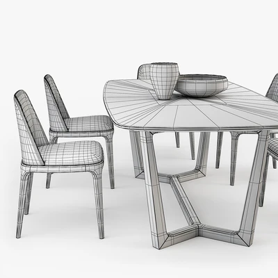 Poliform Grace chair Concorde table set3 — Ver 2