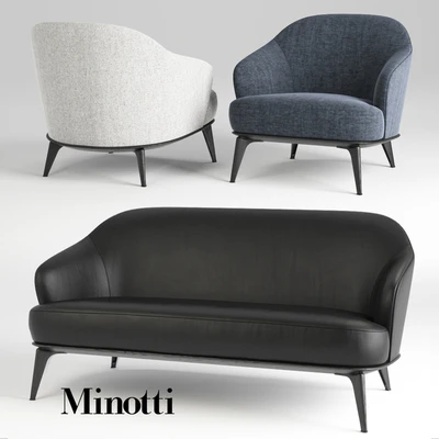 Sofa and chair minotti leslie — Ver 1
