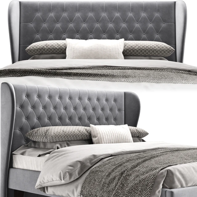 Double bed Vienso 160 Barhat Gray from Divanru — Descargar