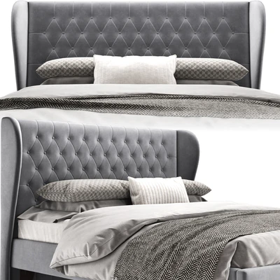 Double bed Vienso 160 Barhat Gray from Divanru — Ver 3
