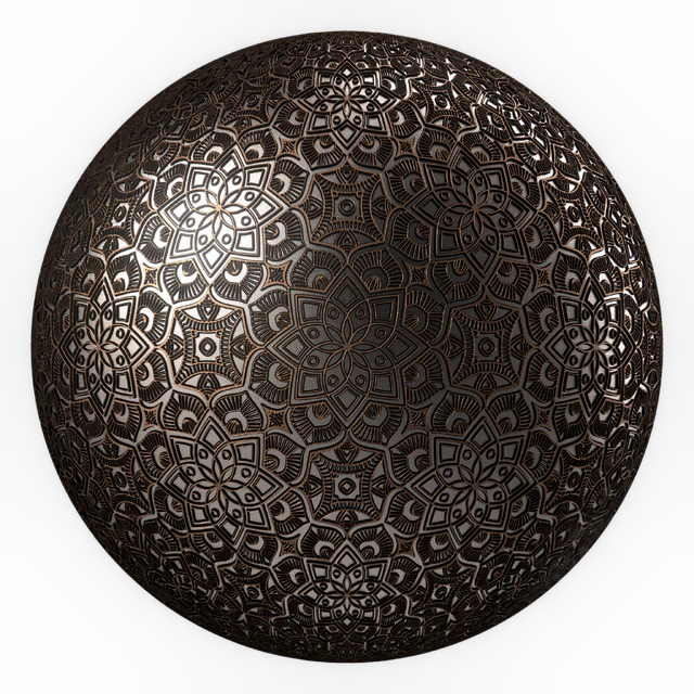 Metal Materials 18- Ornament Metal panels, Pbr 4k Seamless — Скачать