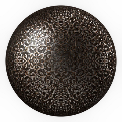 Metal Materials 18- Ornament Metal panels, Pbr 4k Seamless — Вид 4