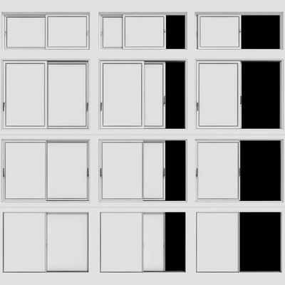 Sliding stained glass wooden windows & doors — Ver 3