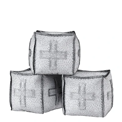 RH/ DISTRESSED CANVAS SQUARE POUF — Вид 3