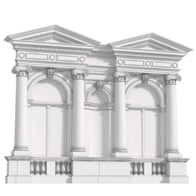 Классический фасад с фронтоном и колоннами.Classic facade with pediment — Скачать