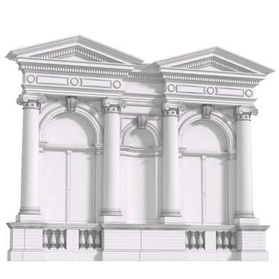 Классический фасад с фронтоном и колоннами.Classic facade with pediment — Вид 2