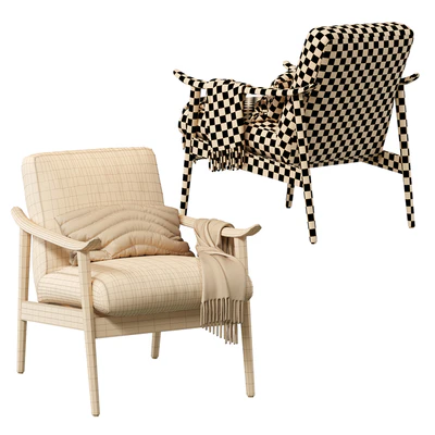 Mid-Century Vegan Leather Show Wood Chair — Ver 5