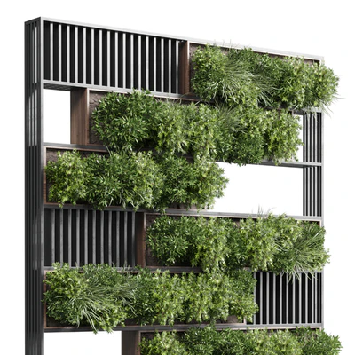 plants set partition in wooden frame - Vertical graden wall decor box 35 — Вид 4