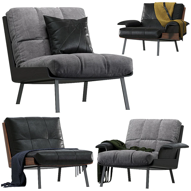 Daiki armchair by Minotti 2 version — Скачать