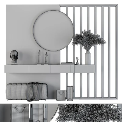 Hallway 12 - Gray and Wood Set — Ver 3