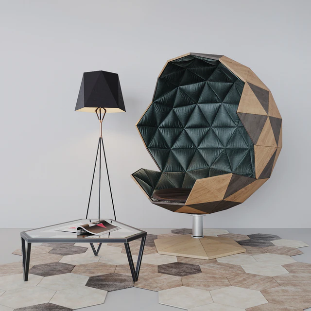 Art armchair and floor lamp 13309 — Descargar