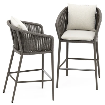 Knot barstool with arms and Knot counter stool with arms by Janus et Cie — Ver 4